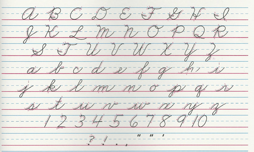 Fiches d'apprentissage de l'écriture cursive – Mon école