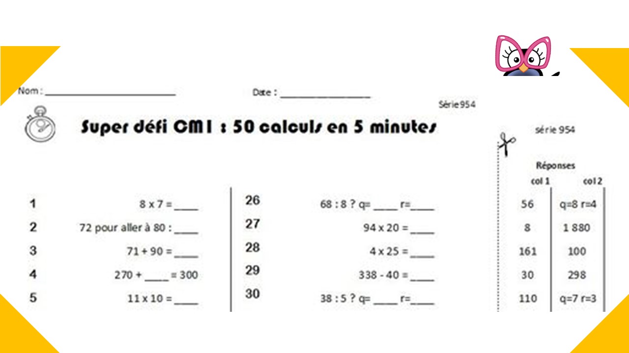 Calcul Mental Cm1 Et Cm2 Programmation Et Generateur Charivari A L Ecole